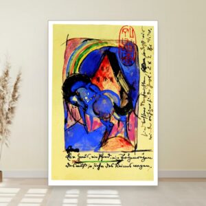 Plavi konj crvena kuća i duga, Franz Marc, Blue Horse Red House and Rainbow, slika na platnu