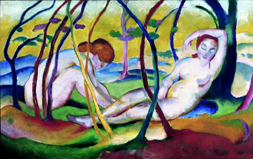 Goli pod drvećem, Franz Marc, Nudes under Trees, slika na platnu 8 Goli pod drvećem, Franz Marc, Nudes under Trees, slika na platnu - Slika 8