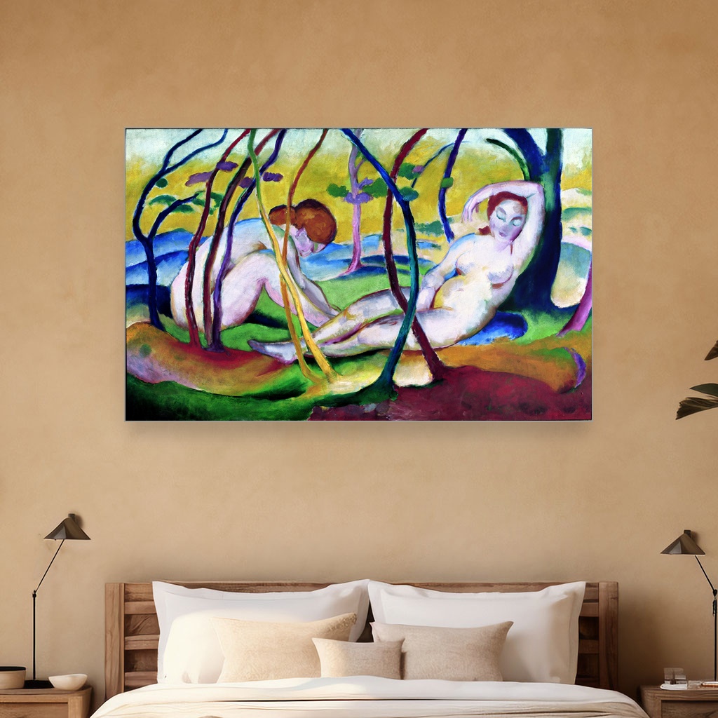 Goli pod drvećem, Franz Marc, Nudes under Trees, slika na platnu 5 Goli pod drvećem, Franz Marc, Nudes under Trees, slika na platnu - Slika 5