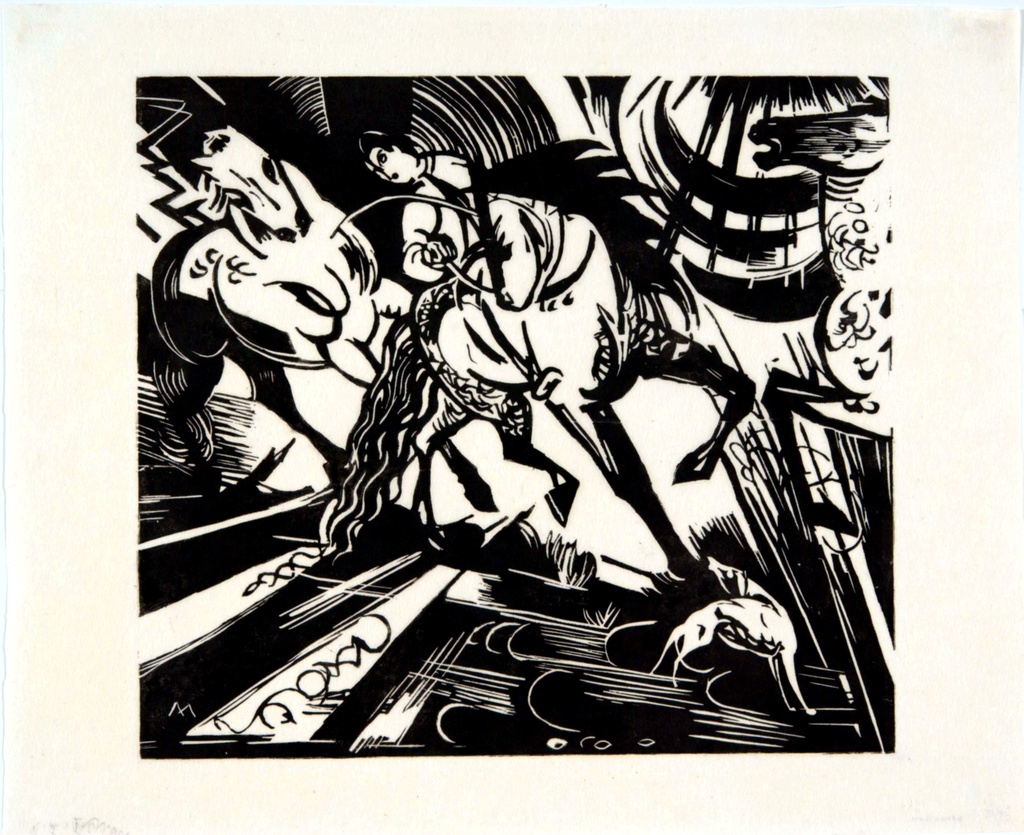 Jahačka škola, Franz Marc, Riding School after Ridinger, slika na platnu 8 Jahačka škola, Franz Marc, Riding School after Ridinger, slika na platnu - Slika 8