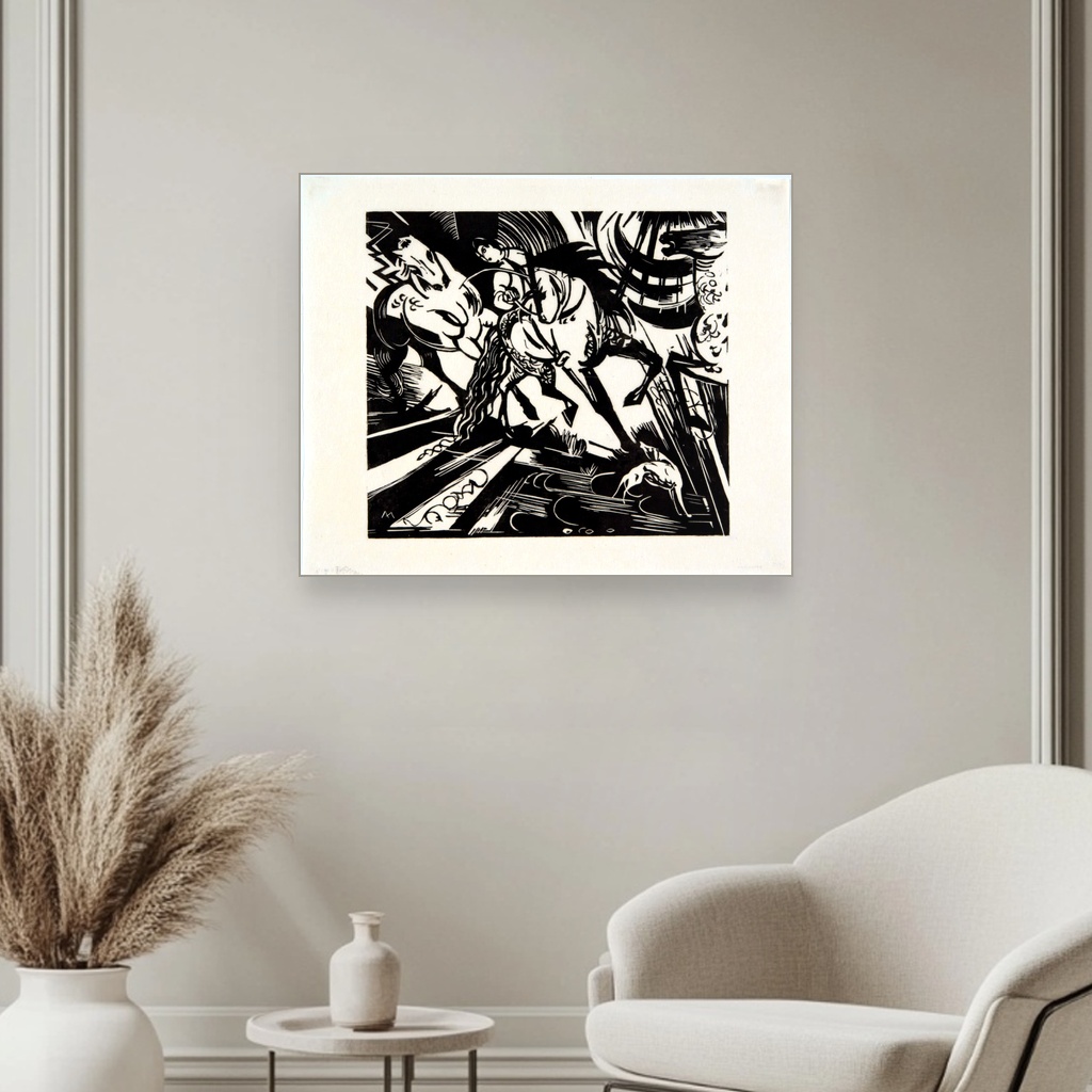 Jahačka škola, Franz Marc, Riding School after Ridinger, slika na platnu 3 Jahačka škola, Franz Marc, Riding School after Ridinger, slika na platnu - Slika 3