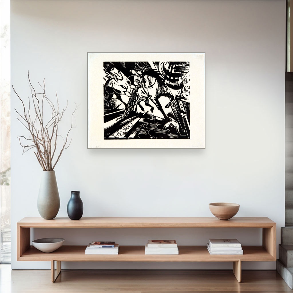 Jahačka škola, Franz Marc, Riding School after Ridinger, slika na platnu 4 Jahačka škola, Franz Marc, Riding School after Ridinger, slika na platnu - Slika 4