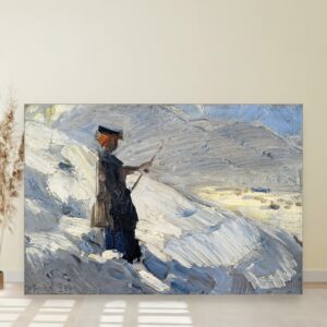 Žena u zimskom pejzažu, Franz Marc, Woman standing in Winter Landscape, slika na platnu