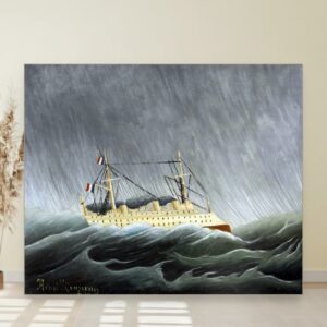 Brod u oluji, Henri Russo, Ship in the Storm, slika na platnu