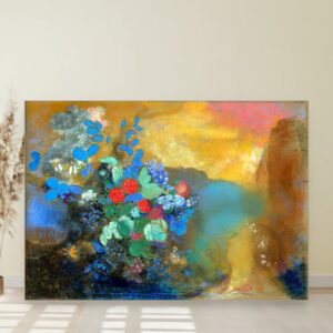 Ofelija među cvetovima, Odilon Redon, Ophelia among the Flowers, slika na platnu