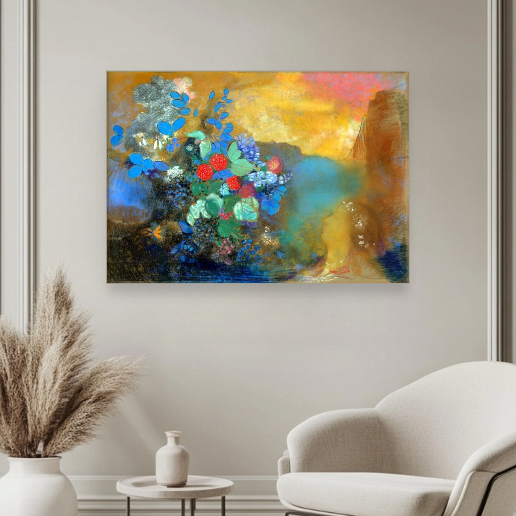 Ofelija među cvetovima, Odilon Redon, Ophelia among the Flowers, slika na platnu 3 Ofelija među cvetovima, Odilon Redon, Ophelia among the Flowers, slika na platnu - Slika 3