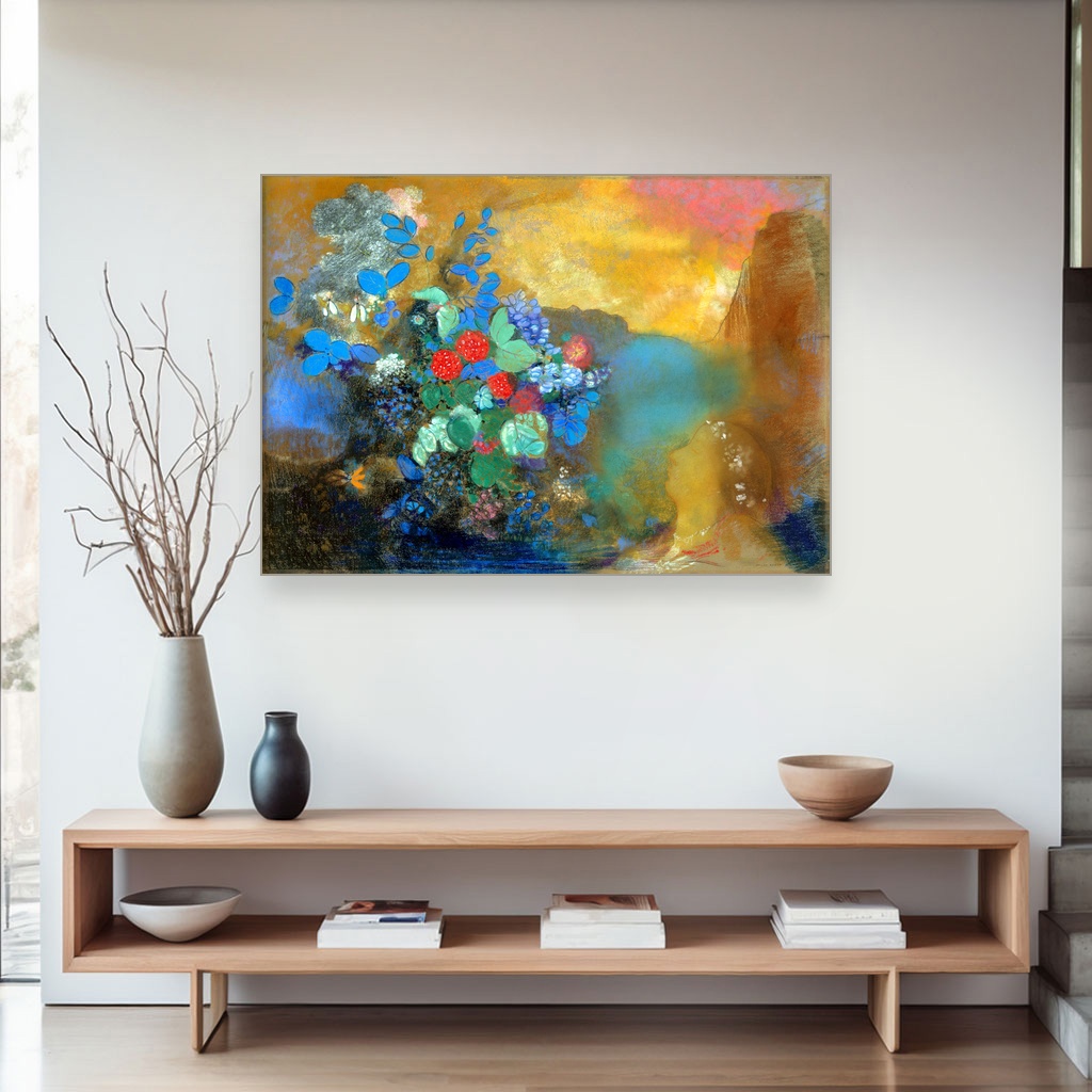 Ofelija među cvetovima, Odilon Redon, Ophelia among the Flowers, slika na platnu 4 Ofelija među cvetovima, Odilon Redon, Ophelia among the Flowers, slika na platnu - Slika 4