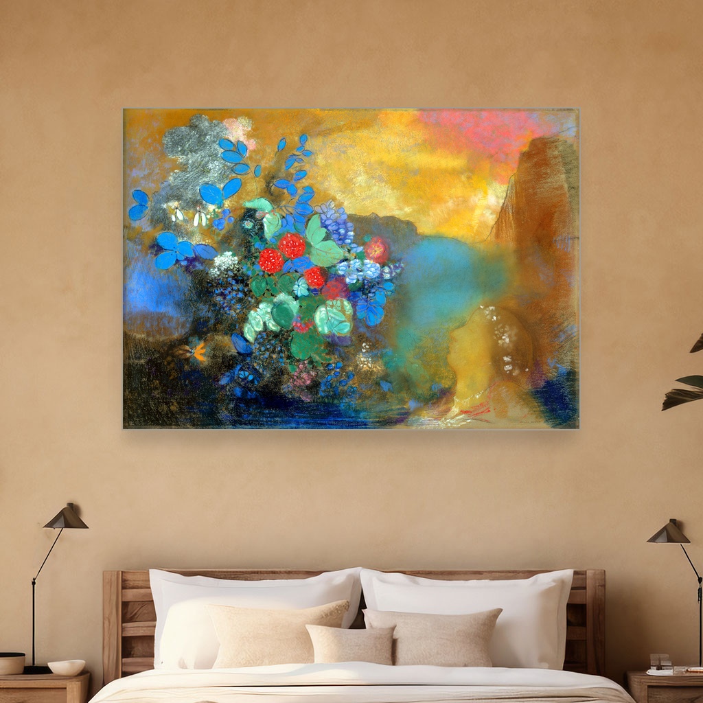 Ofelija među cvetovima, Odilon Redon, Ophelia among the Flowers, slika na platnu 5 Ofelija među cvetovima, Odilon Redon, Ophelia among the Flowers, slika na platnu - Slika 5