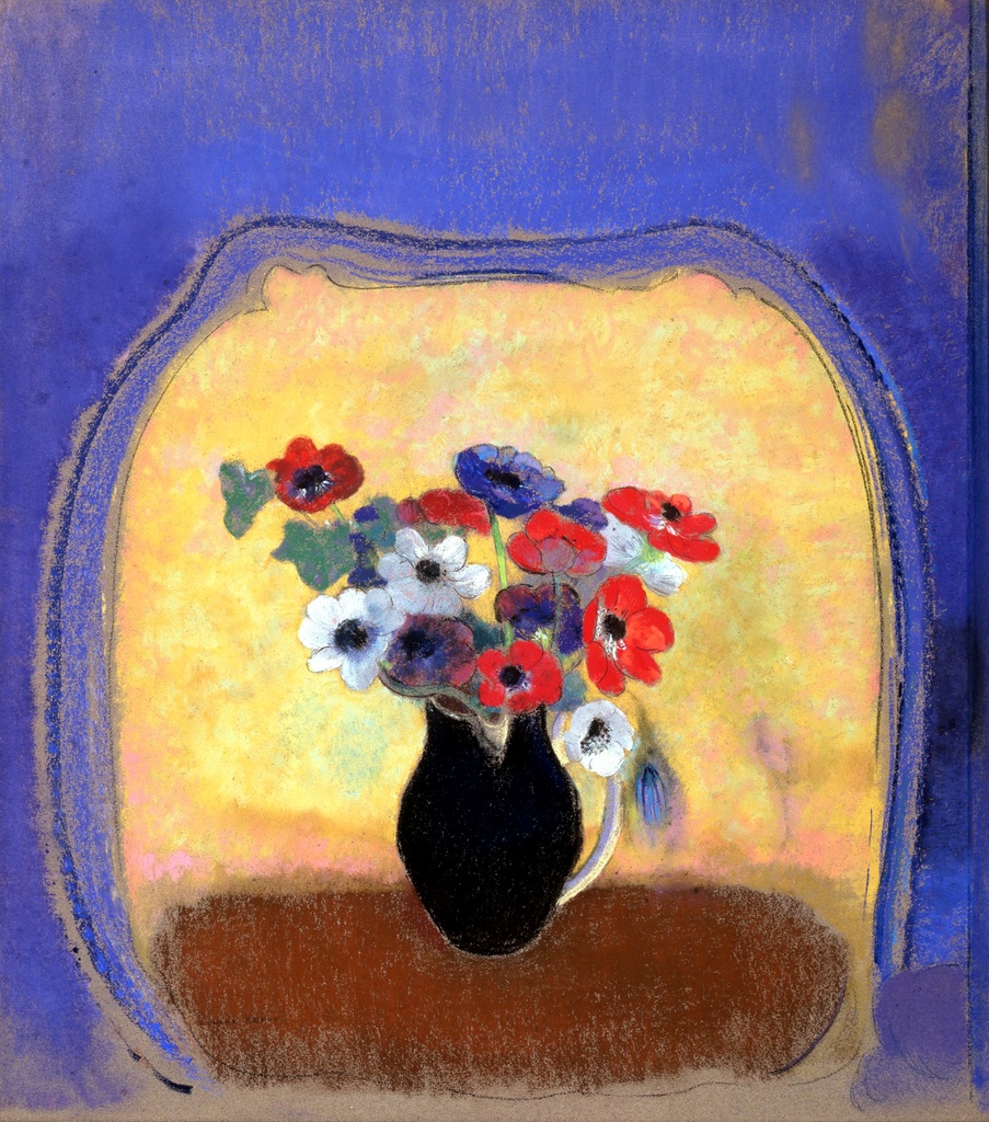 Anemone u crnoj vazi, Odilon Redon, Anemones in a Black Vase, slika na platnu 8 Anemone u crnoj vazi, Odilon Redon, Anemones in a Black Vase, slika na platnu - Slika 8