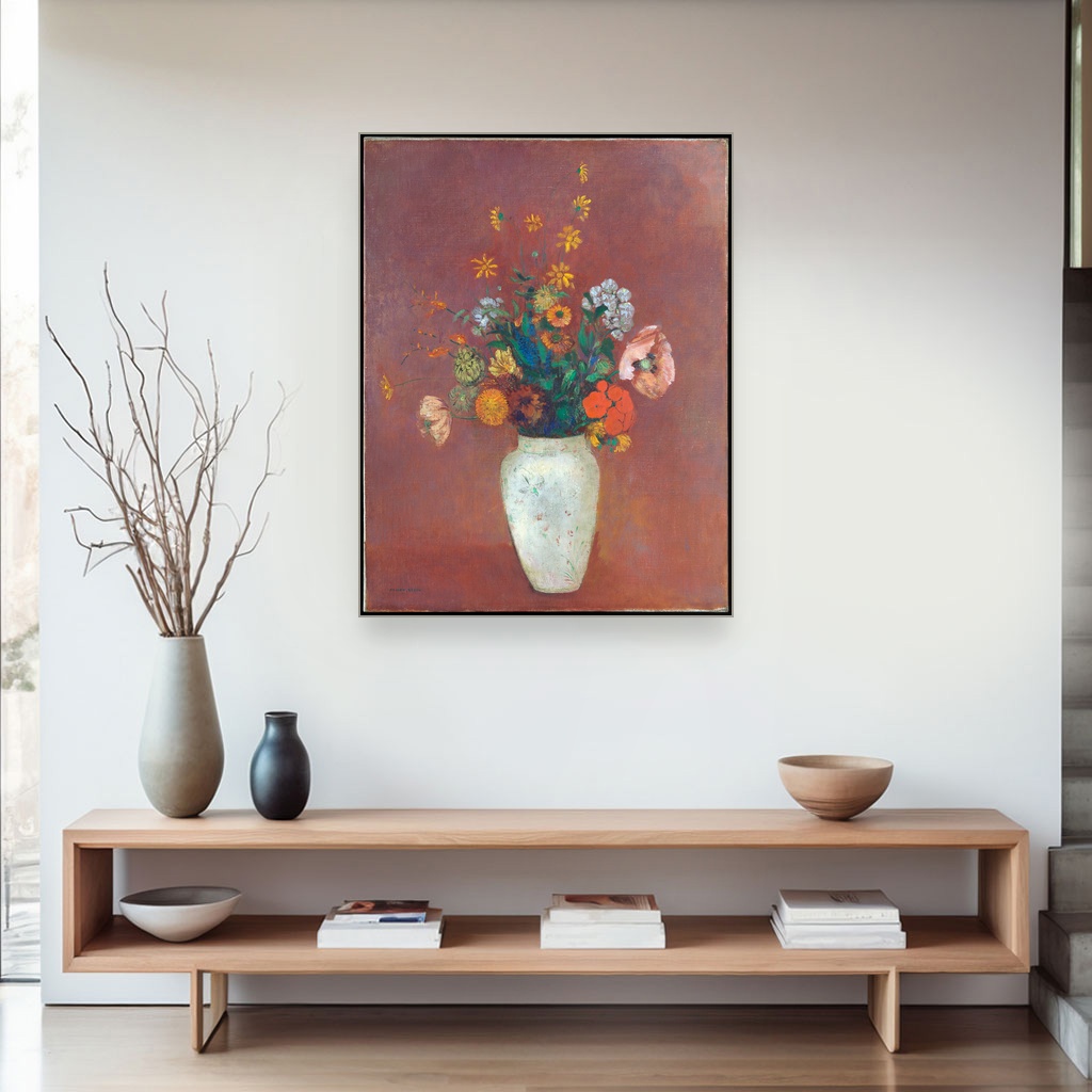 Buket u kineskoj vazi, Odilon Redon, Bouquet in a Chinese Vase, slika na platnu 4 Buket u kineskoj vazi, Odilon Redon, Bouquet in a Chinese Vase, slika na platnu - Slika 4