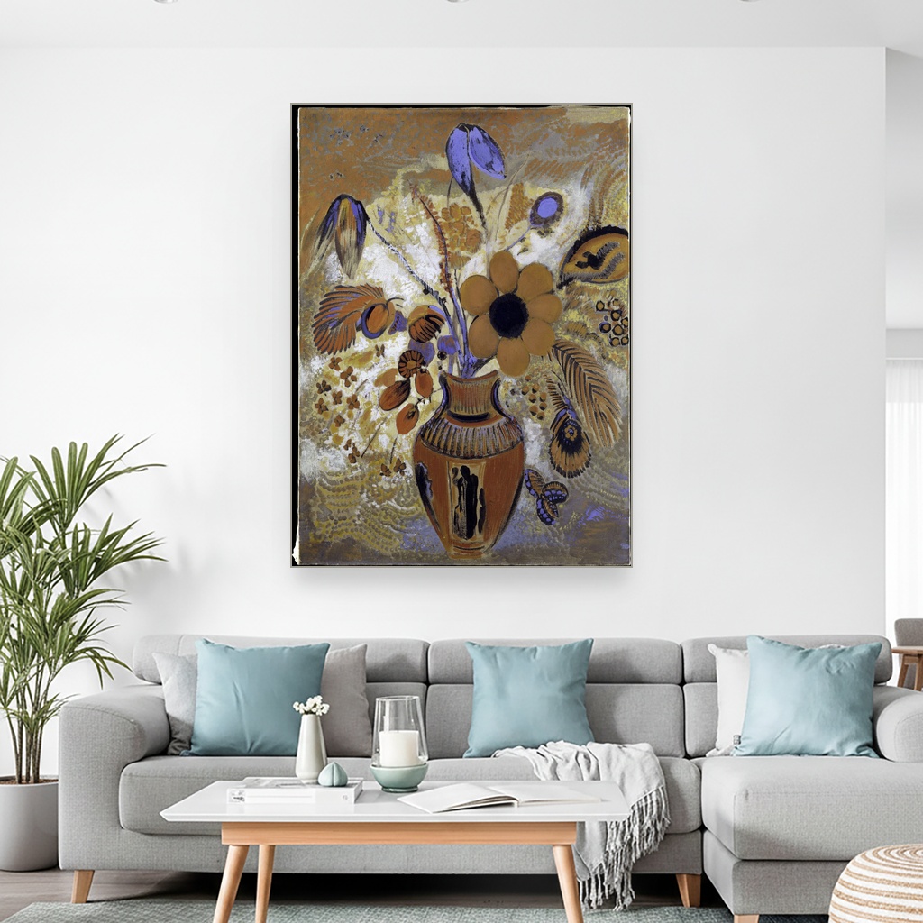 Etruški vaza sa cvećem, Odilon Redon, Etruscan Vase with Flowers, slika na platnu 2 Etruški vaza sa cvećem, Odilon Redon, Etruscan Vase with Flowers, slika na platnu - Slika 2