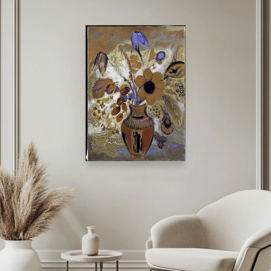 Etruški vaza sa cvećem, Odilon Redon, Etruscan Vase with Flowers, slika na platnu 3 Etruški vaza sa cvećem, Odilon Redon, Etruscan Vase with Flowers, slika na platnu - Slika 3