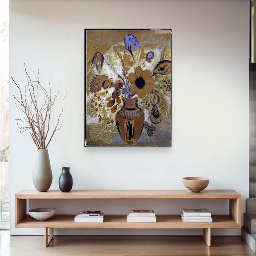 Etruški vaza sa cvećem, Odilon Redon, Etruscan Vase with Flowers, slika na platnu 4 Etruški vaza sa cvećem, Odilon Redon, Etruscan Vase with Flowers, slika na platnu - Slika 4