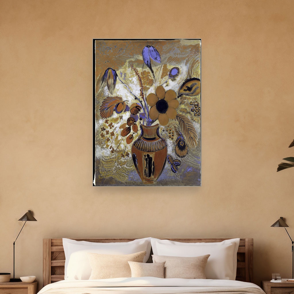 Etruški vaza sa cvećem, Odilon Redon, Etruscan Vase with Flowers, slika na platnu 5 Etruški vaza sa cvećem, Odilon Redon, Etruscan Vase with Flowers, slika na platnu - Slika 5