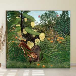 Borba između tigra i bivola, Henri Rousseau, Fight between a Tiger and a Buffalo, slika na platnu