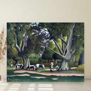 Pejzaž sa mlekaricama, Henri Rousseau, Landscape with Milkmaids, slika na platnu