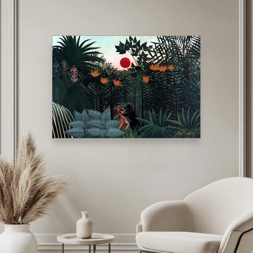 Tropski pejzaž borba Indijanca sa gorilom, Henri Rousseau, Tropical Landscape American Indian Struggling with a Gorilla, slika na platnu 3 Tropski pejzaž borba Indijanca sa gorilom, Henri Rousseau, Tropical Landscape American Indian Struggling with a Gorilla, slika na platnu - Slika 3