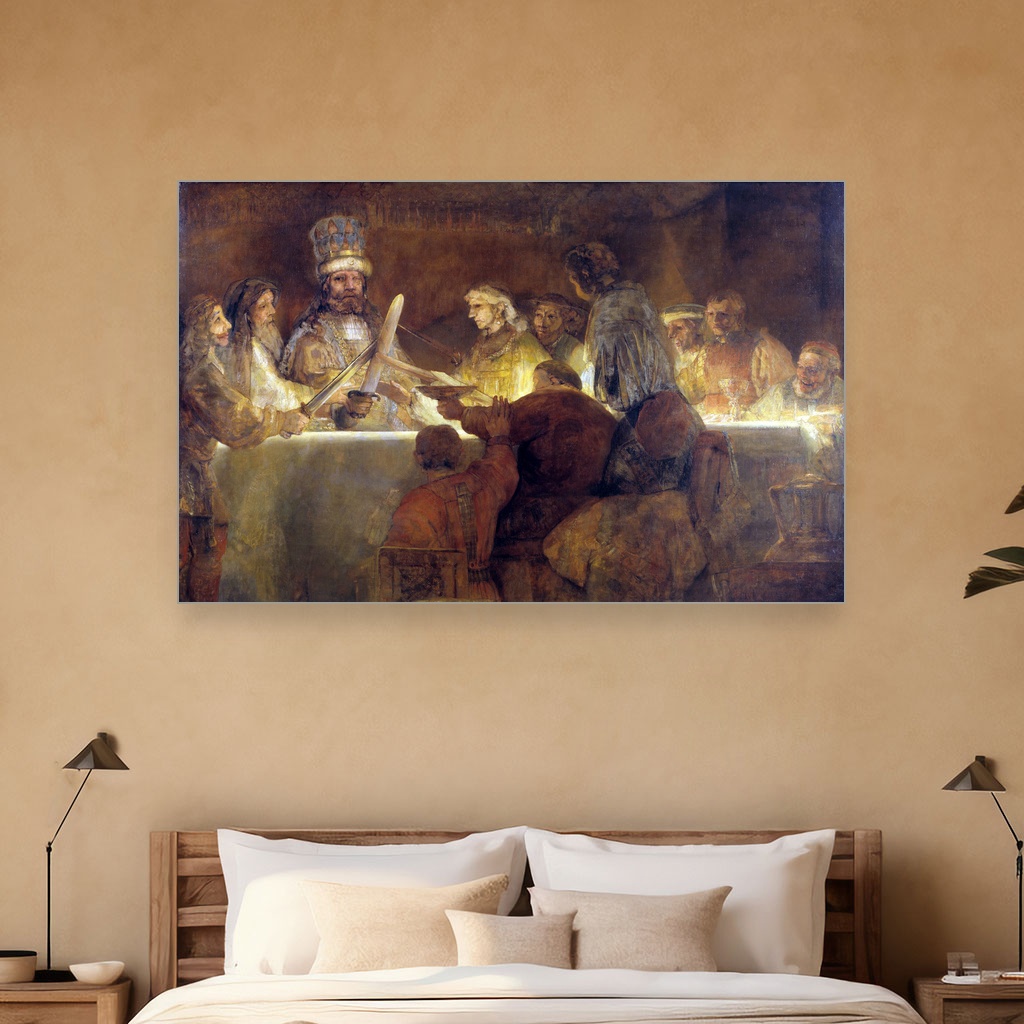 Zavera Batavaca pod Klaudijem Civilisom, Rembrandt van Rijn, The Conspiracy of the Batavians under Claudius Civilis, slika na platnu 5 Zavera Batavaca pod Klaudijem Civilisom, Rembrandt van Rijn, The Conspiracy of the Batavians under Claudius Civilis, slika na platnu - Slika 5