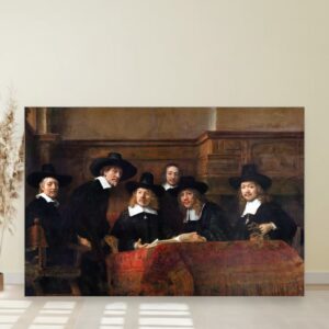 Sindikati amsterdamske gilde tkanja, Rembrant van Rijn, The Sampling Officials of the Amsterdam Drapers’ Guild Known as The Syndics, slika na platnu