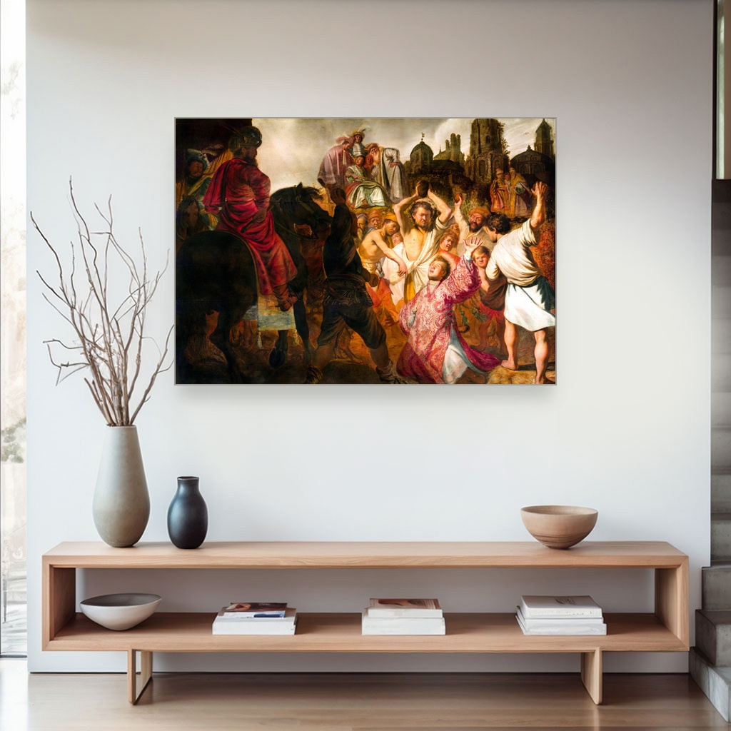 Kamenovanje svetog Stefana, Rembrandt van Rijn, The Stoning of Saint Stephen, slika na platnu 4 Kamenovanje svetog Stefana, Rembrandt van Rijn, The Stoning of Saint Stephen, slika na platnu - Slika 4