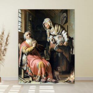 Tobit i Ana sa jagnjetom, Rembrandt van Rijn, Tobit and Anna with the Kid, slika na platnu
